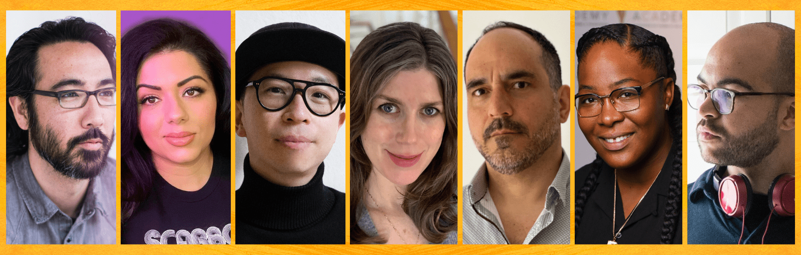 Banner. Headshots of a few participants, 2022 Directors Program.