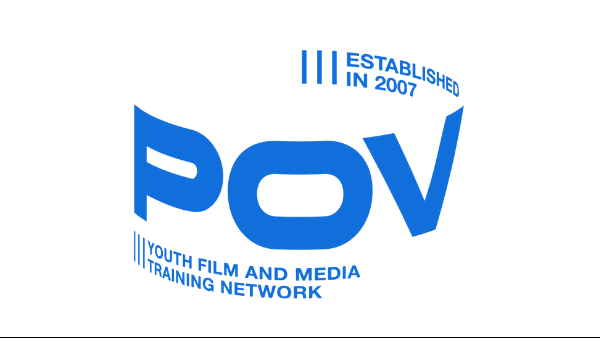 360 logo, the name is written in blue, in a semi-circle: POV Youth Film and Media Training Network. Established in 2007.